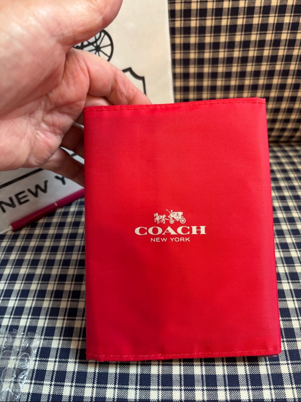 Coach Red Signature Notebook cover  with Logo and coach pen - Picture 2 of 10